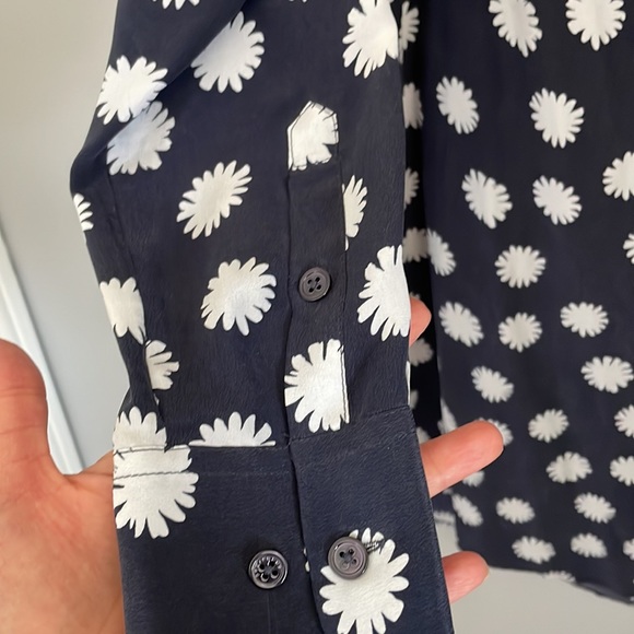 Equipment Spotted Daisy Owen Silk Dress - Navy - Picture 6 of 6